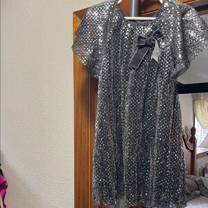 Next Shimmering Silver and Black Kids Dress